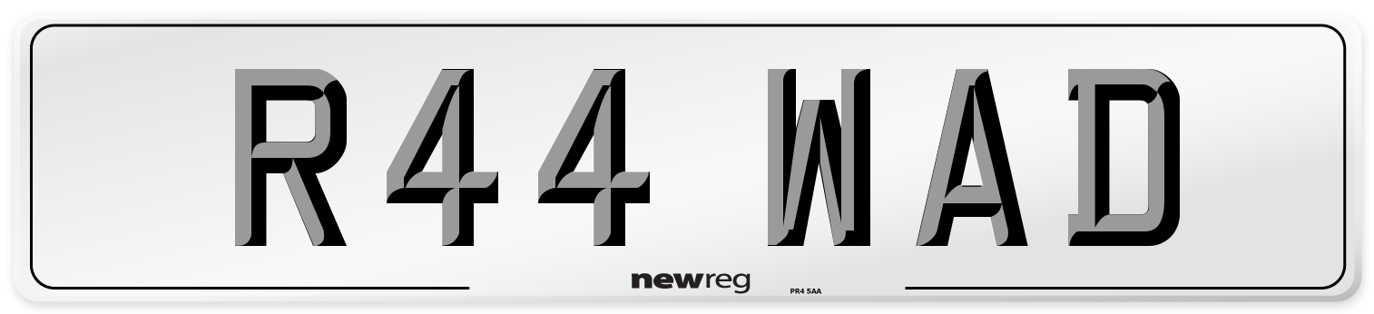 R44 WAD Number Plate from New Reg